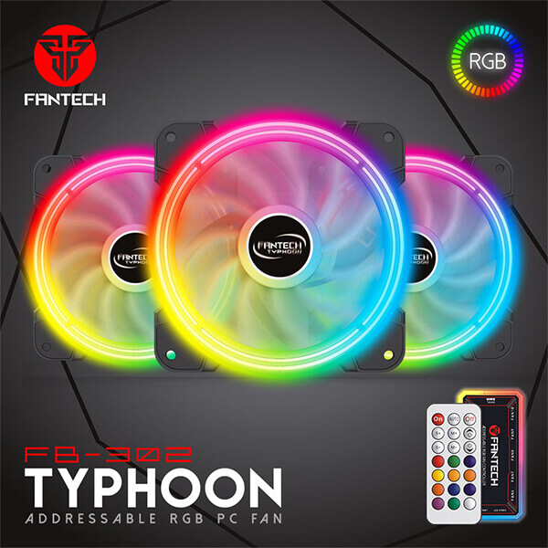 FANTECH TYPHOON FB302 ADDRESSABLE RGB PC FAN 1