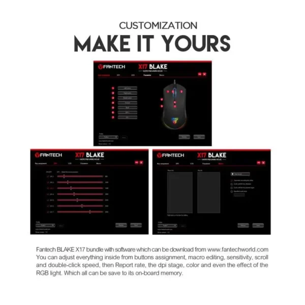 FANTECH X17 BLAKE GAMING MOUSE - Image 5