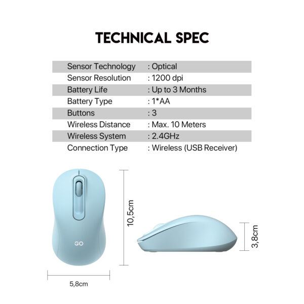 Fantech Go W608 Wireless Mouse - Image 3