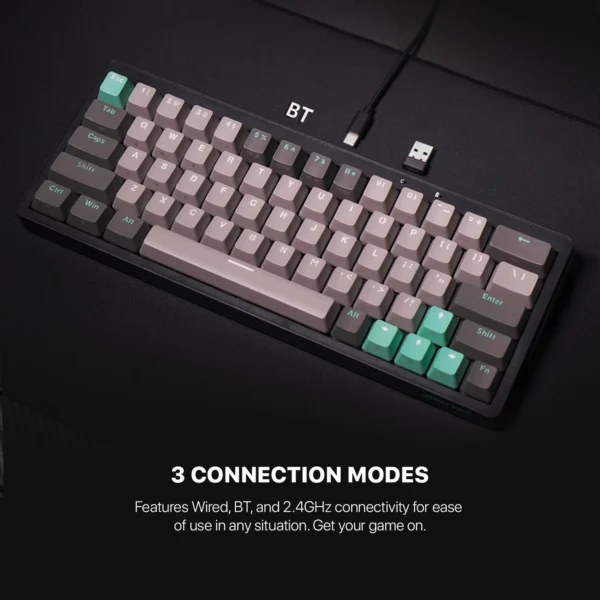 Fantech MK912 ATOM PRO63 RGB Bluetooth, Wireless Gaming keyboard Saturn - Image 4